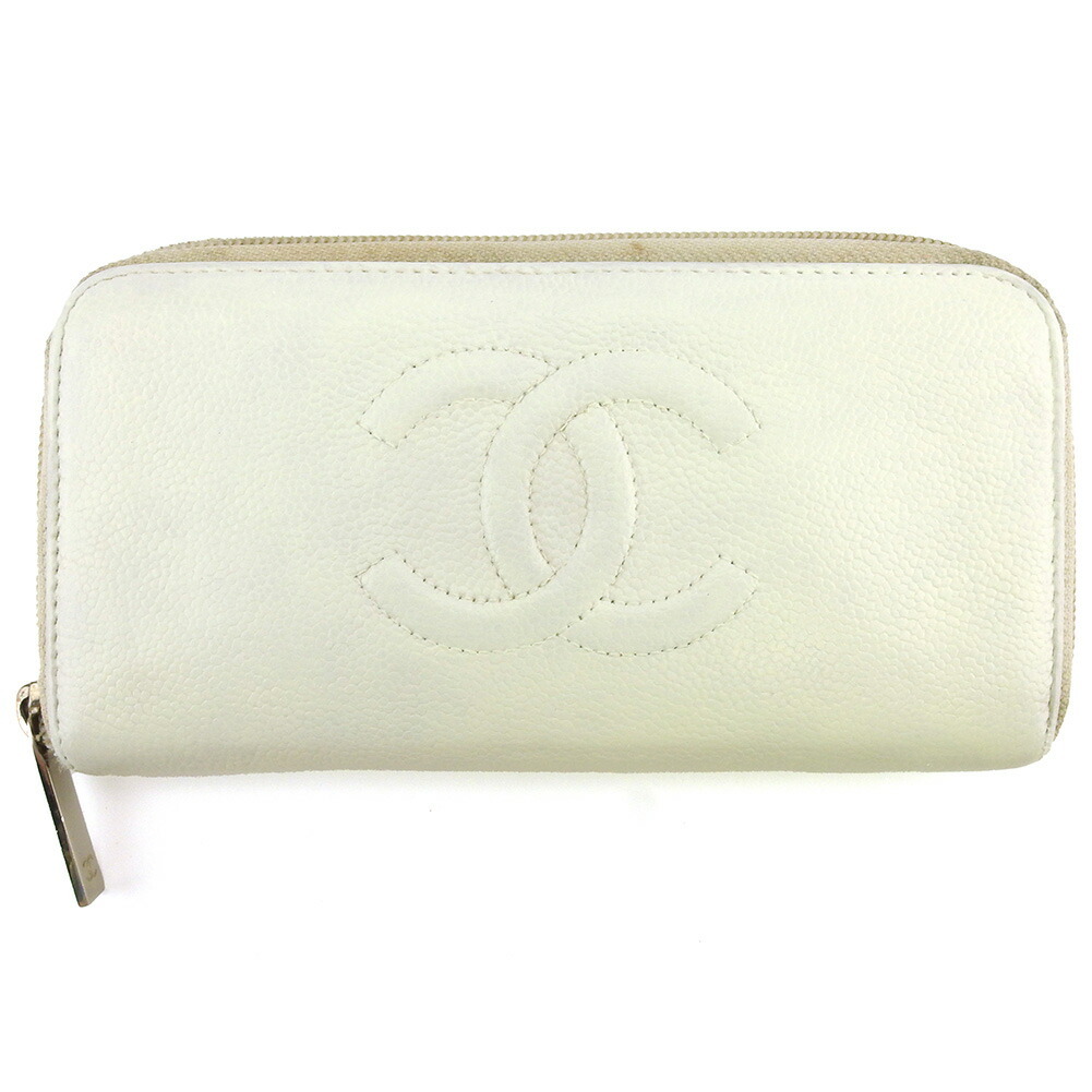 【雨季得SALE★21％OFFクーポン券】シャネル CHANEL 長紙入れ ココマーク 年寄りのシャネル 白いこと 白 しろがね色 レディース 中古 ブランド名 ご機嫌ブランド名 ヴィンテージ