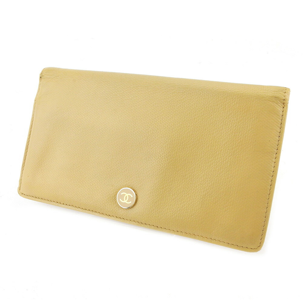 【雨季得SALE★21％OFF引き換え証】シャネル CHANEL 長札入れ ココボタン 年寄りのシャネル ベージュ ゴールド レディース 中古 ブランド名 御機嫌ブランド名 ヴィンテージ