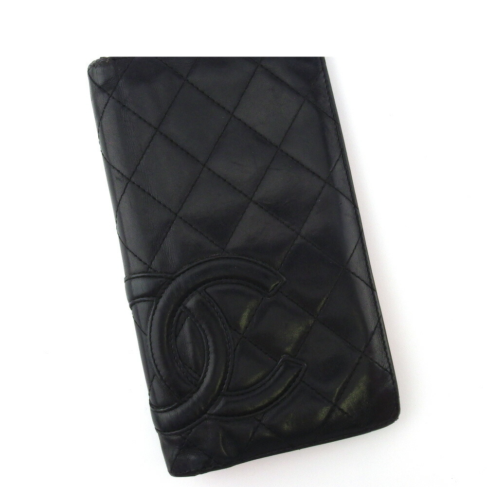 【雨季得SALE★21％OFFクーポン券】シャネル CHANEL 長紙入れ カンボンライン 年寄りのシャネル 黒いこと サクラ色 しろがね色 レディース 中古 ブランド名 ご機嫌ブランド名 ヴィンテージ