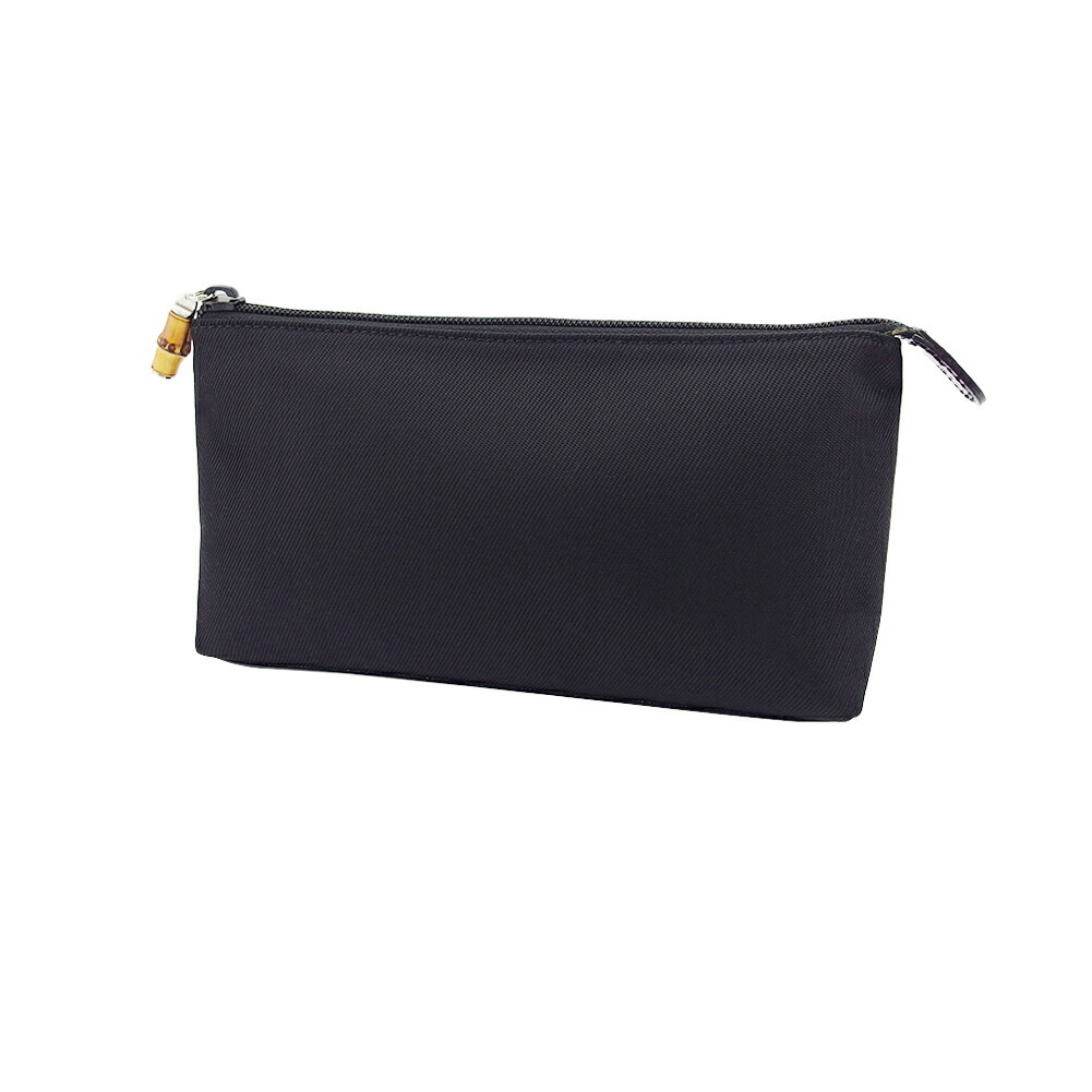 【月代わりの人大売り出し★29％OFFクーポン券】グッチ GUCCI 合切袋 バンブー ヴィンテージ 黒いこと ベージュ しろがね色 レディース 中古 ブランド名 ご機嫌ブランド名 ヴィンテージ