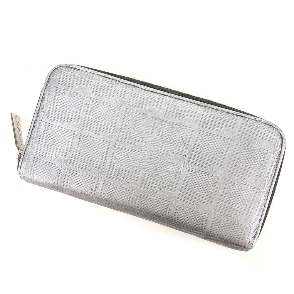 【土日BIG SALE★27％OFF引き換え証】シャネル CHANEL 長紙入れ ニュートラベルライン しろがね色 レディース 中古 ブランド名 ご機嫌ブランド名 ヴィンテージ