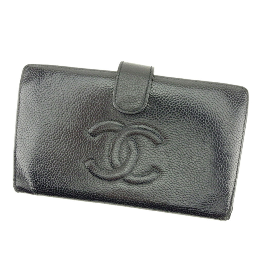 【土日BIG SALE★27％OFF引き換え証】シャネル CHANEL 長紙入れ ココマーク 黒いこと ゴールド レディース 中古 ブランド名 ご機嫌ブランド名 ヴィンテージ
