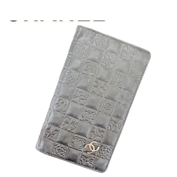 【雨季得SALE★21％OFFクーポン券】シャネル CHANEL 長紙入れ アイコンシリーズ 年寄りのシャネル 薄墨色 薄墨色 しろがね色 白いこと 白 レディース 中古 ブランド名 ご機嫌ブランド名 ヴィンテージ