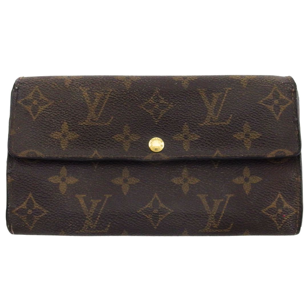 【雨季得SALE★21％OFFクーポン券】ルイ・ヴィトン LOUIS VUITTON 長紙入れ モノグラム ポシェットポルトモネクレディ 赤銅色 ベージュ レディース 中古 ブランド名 ご機嫌ブランド名 ヴィンテージ