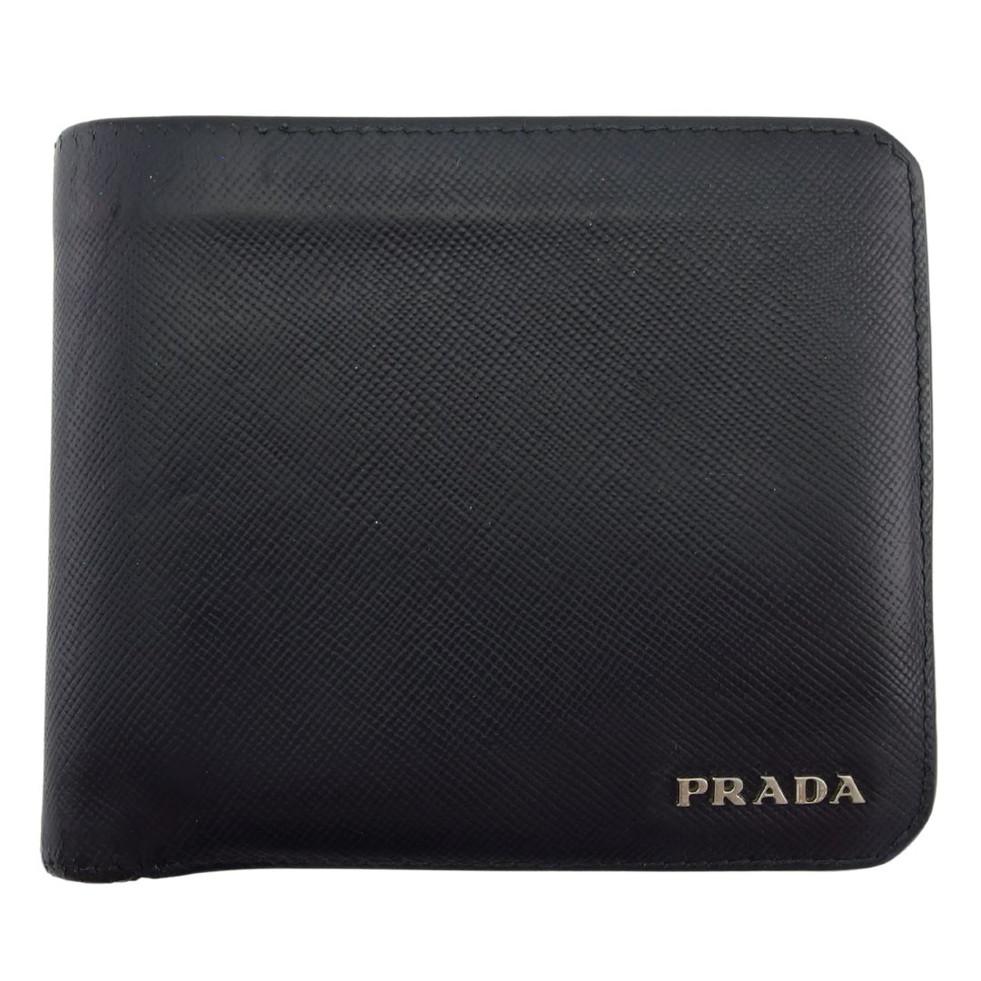 【雨季得SALE★21％OFFクーポン券】プラダ PRADA 二つ折り紙入れ NERO レディース 中古 ブランド名 ご機嫌ブランド名 ヴィンテージ