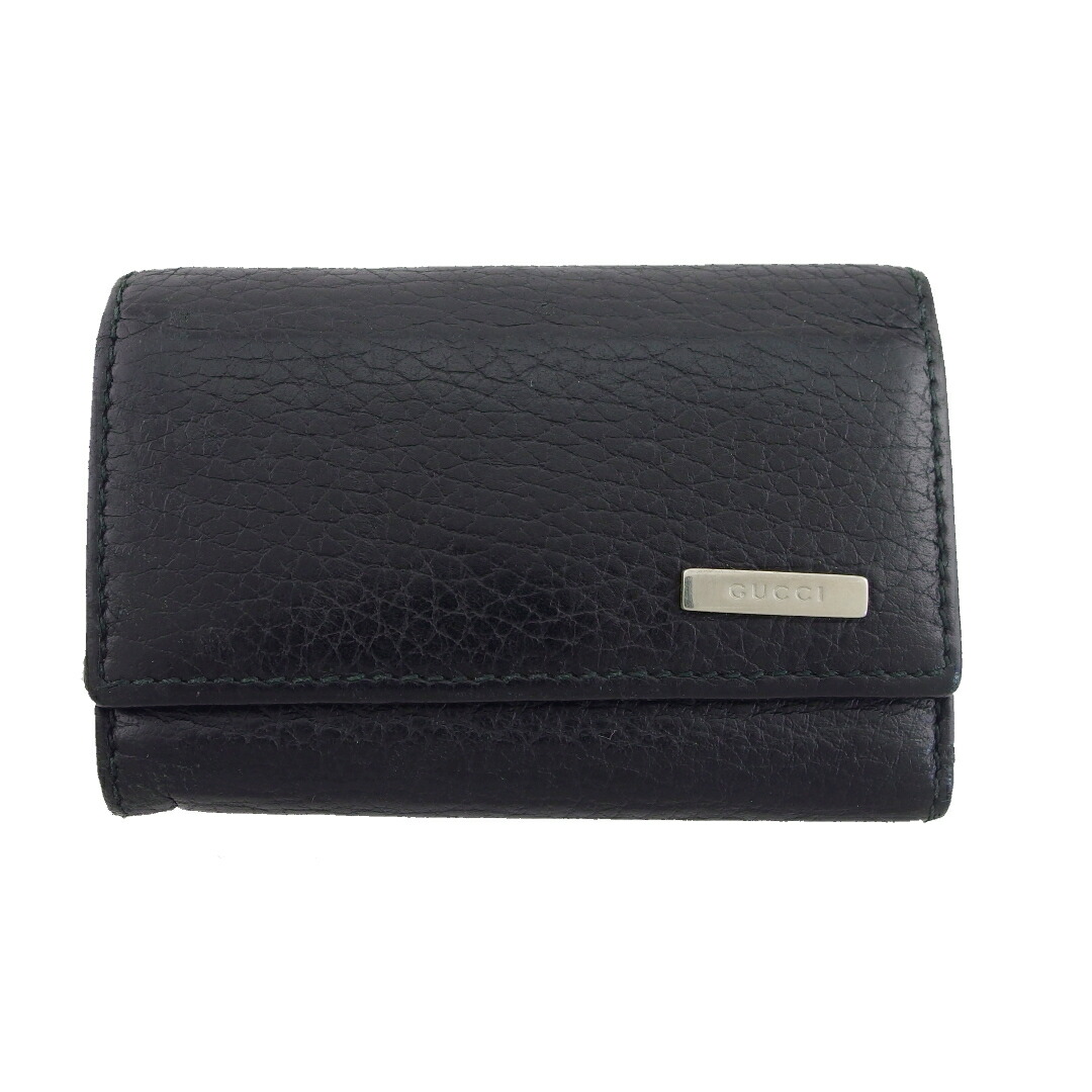 【お買い物マラソン★30%OFFクーポン】グッチ GUCCI キーケース ロゴプレート ブラック レディース 中古 ブランド ハイブランド ヴィンテージ