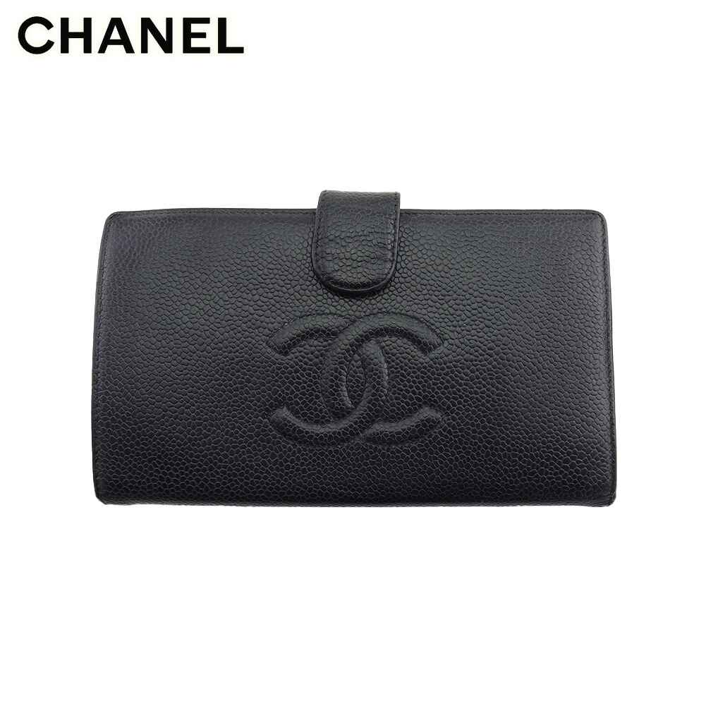 【土日BIG SALE★27％OFF引き換え証】シャネル CHANEL 長紙入れ ココマーク 黒いこと×ゴールド レディース 中古 ブランド名 ご機嫌ブランド名 ヴィンテージ