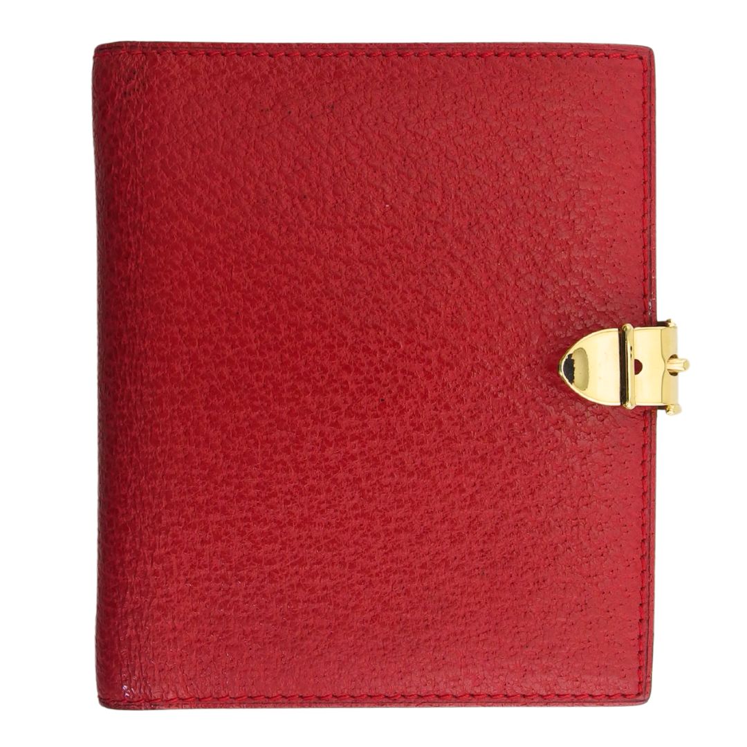 GUCCI 赤 レザー ノートカバー GGパターン 美品 GUCCI グッチ 手帳カバー GG エナメル ハート レッド