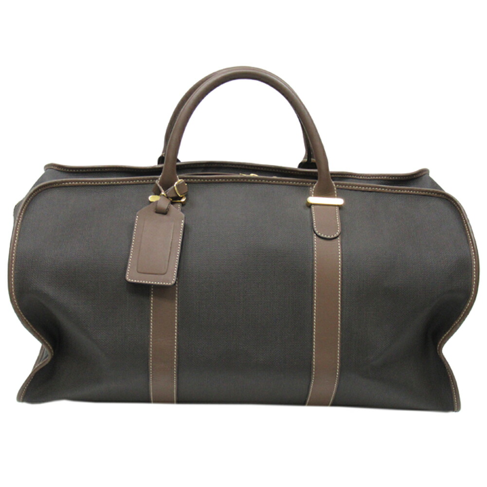 【お買い物マラソン★30％OFFクーポン】ダンヒル Dunhill ボストンバッグ ヘリンボーン グレー 灰色 ブラウン レディース 中古 ブランド ハイブランド ヴィンテージ