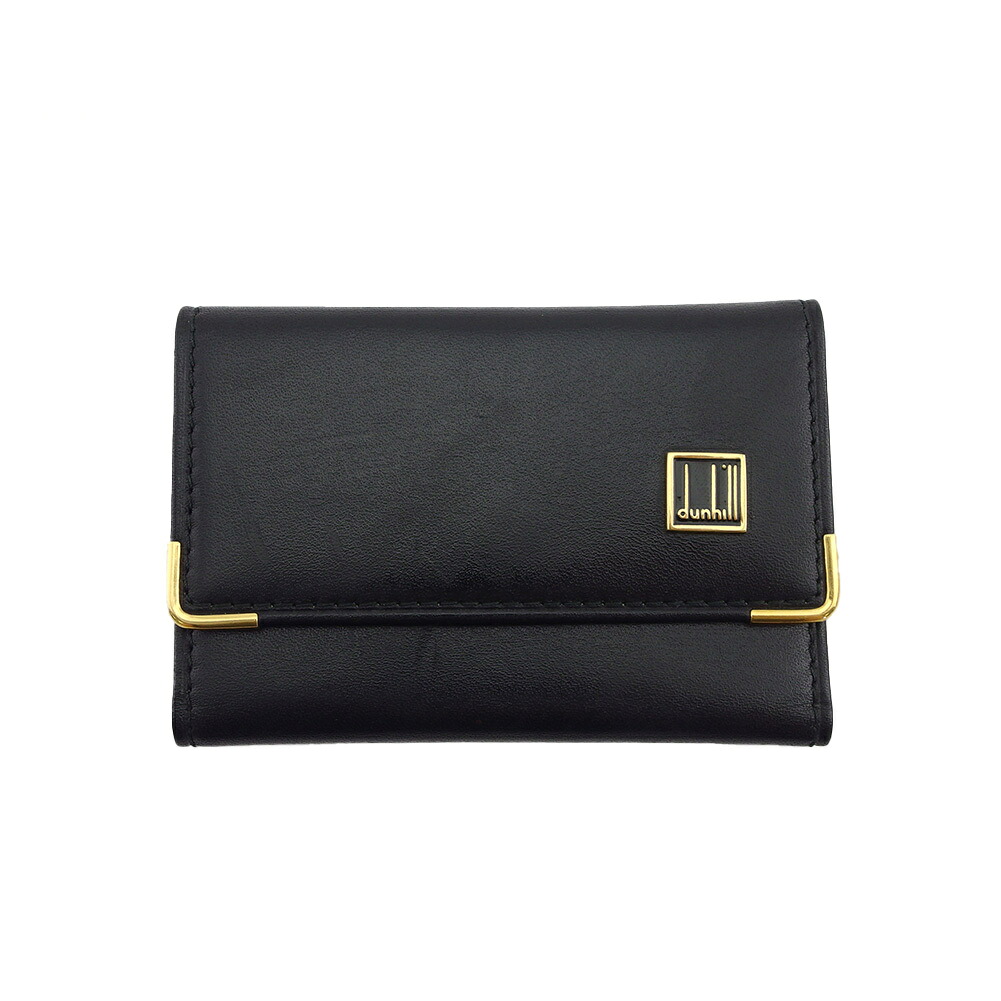 【Fashion Special Fair★24％OFFクーポン】ダンヒル Dunhill キーケース ロゴプレート 角プレート ブラック レディース 中古 ブランド ハイブランド ヴィンテージ