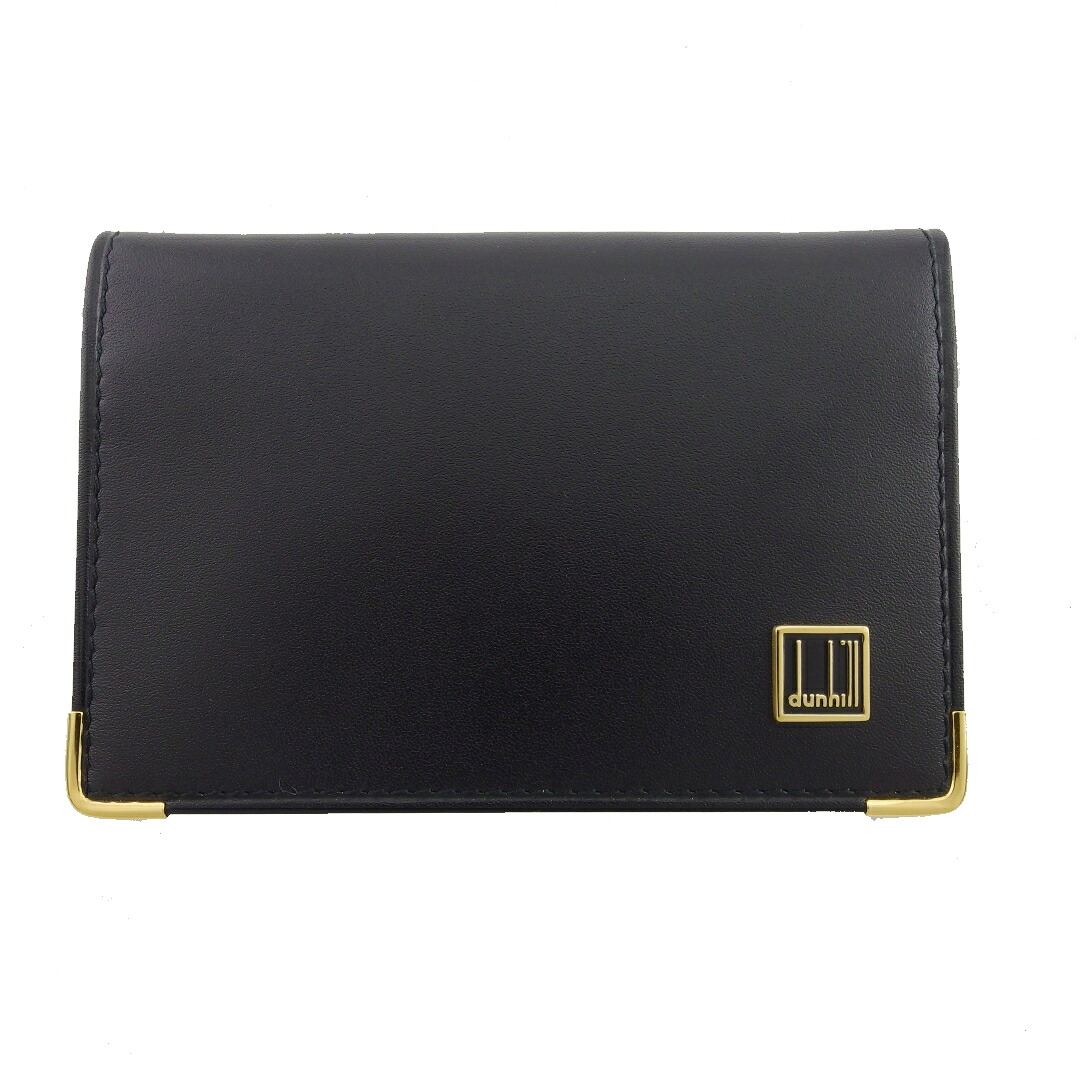 【Fashion Special Fair★24％OFFクーポン】ダンヒル Dunhill 名刺入れ ブラック×ゴールド レディース 中古 ブランド ハイブランド ヴィンテージ