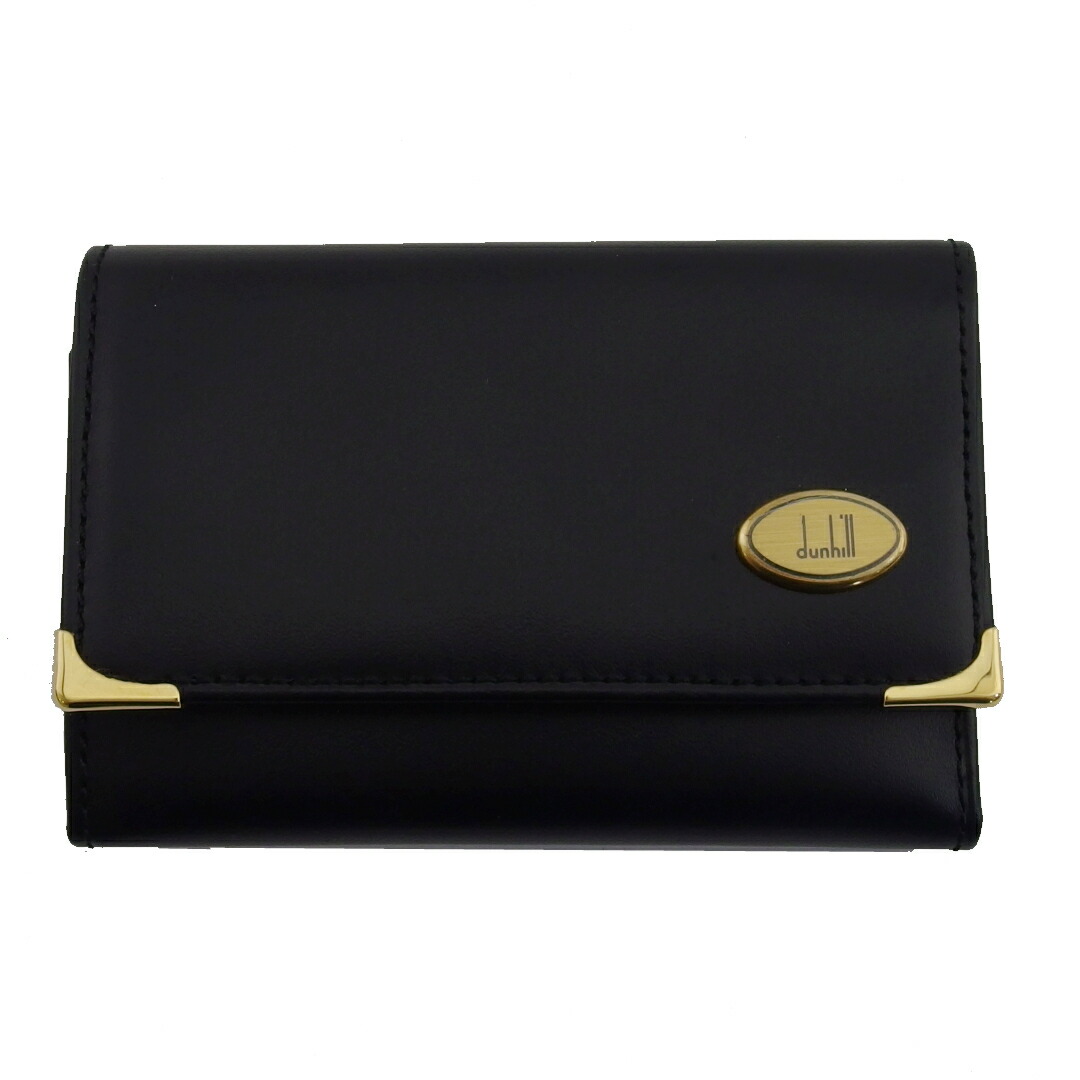 【お買い物マラソン★30％OFFクーポン】ダンヒル Dunhill キーケース ブラック×ゴールド レディース 中古 ブランド ハイブランド ヴィンテージ