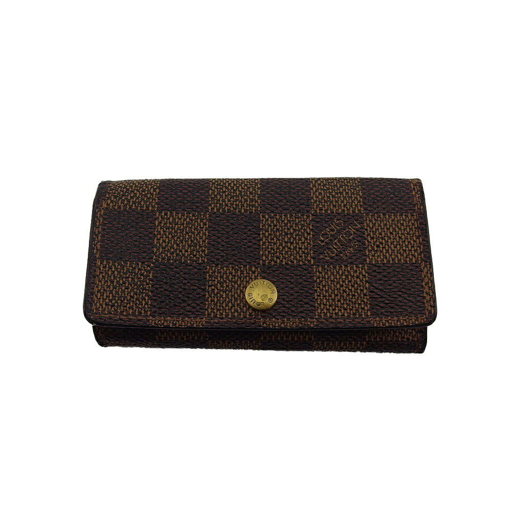 【Fashion Special Fair★29％OFFクーポン】ルイ・ヴィトン キーケース ダミエ ミュルティクレ4 ブラウン ベージュ レディース 中古 LOUIS VUITTON ブランド ハイブランド ヴィンテージ