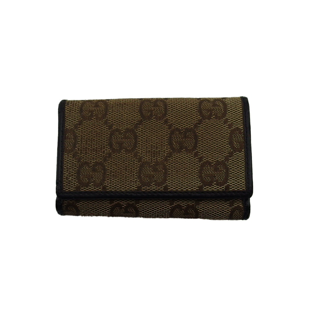 【Fashion Special Fair★24％OFFクーポン】グッチ GUCCI キーケース GGキャンバス ベージュ ブラウン ブラック レディース 中古 ブランド ハイブランド ヴィンテージ