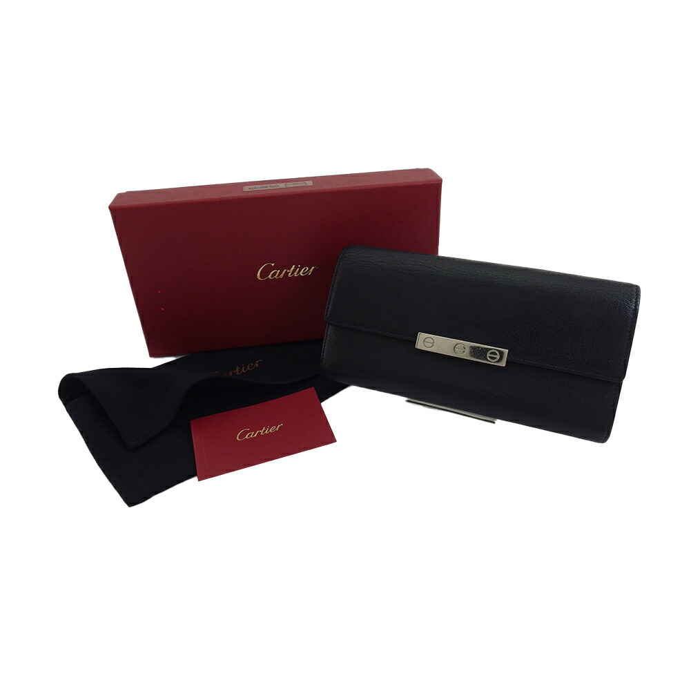 【雨季得SALE★21％OFFクーポン券】カルティエ CARTIER 長紙入れ 優しいこと寄せ合わせ 黒いこと レディース 中古 ブランド名 ご機嫌ブランド名 ヴィンテージ