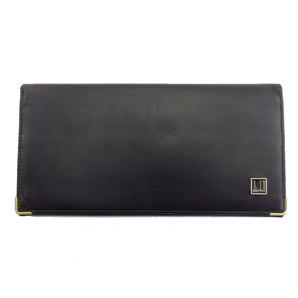 【お買い物マラソン★30％OFFクーポン】ダンヒル Dunhill 長財布 ブラック&times;ゴールド レディース 中古 ブランド ハイブランド ヴィンテージ｜ブランドデポ