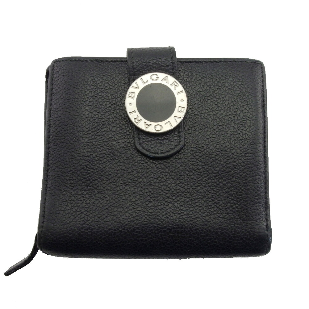 【雨季得SALE★21％OFFクーポン券】ブル小峡谷 BVLGARI 長紙入れ 黒いこと×しろがね色×赤いこと レディース 中古 ブランド名 ご機嫌ブランド名 ヴィンテージ