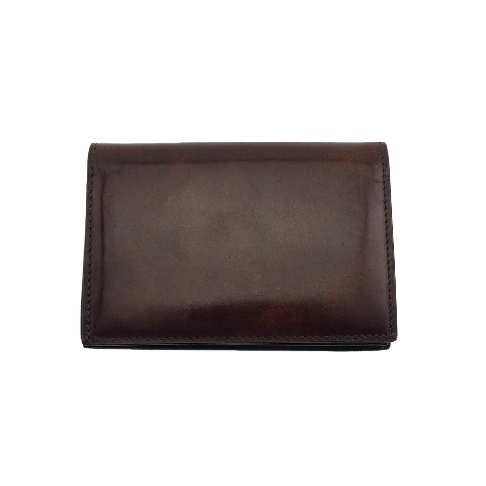 【Fashion Special Fair★24％OFFクーポン】ダンヒル Dunhill カードケース クラブイン ブラウン グリーン レディース 中古 ブランド ハイブランド ヴィンテージ