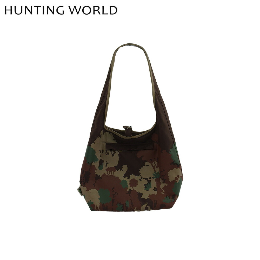 極美品 ハンティングワールド エコバッグ リバーシブル ボルネオ グリーン HUNTING WORLD BORNEO ハンティングワールド ボルネオ