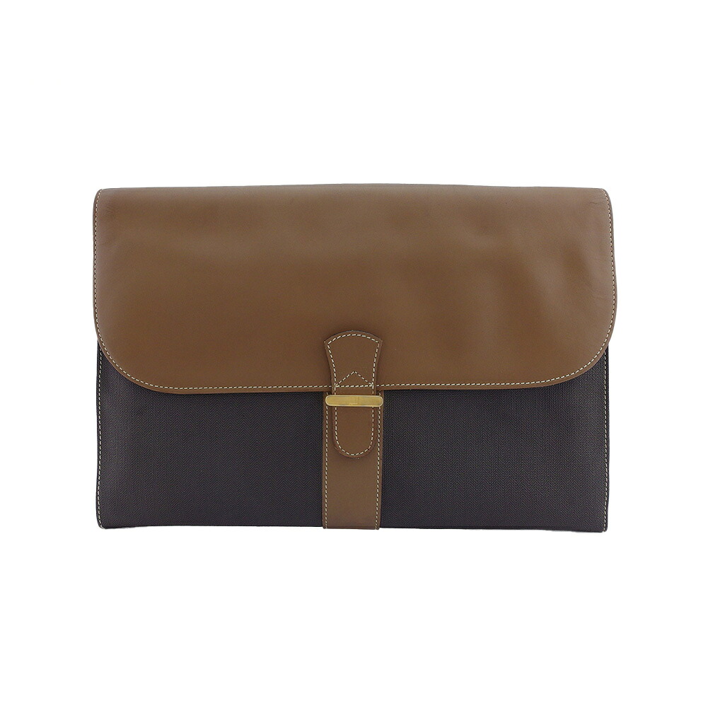 【お買い物マラソン★30％OFFクーポン】ダンヒル Dunhill ビジネスバッグ ヘリンボーン グレー 灰色 ブラウン レディース 中古 ブランド ハイブランド ヴィンテージ
