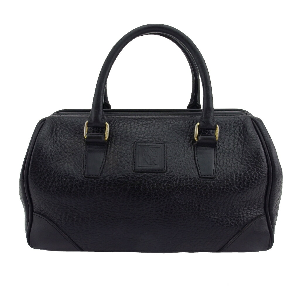 【お買い物マラソン★30％OFFクーポン】ニナリッチ NINA RICCI ハンドバッグ NRマーク ブラック レディース 中古 ブランド ハイブランド ヴィンテージ