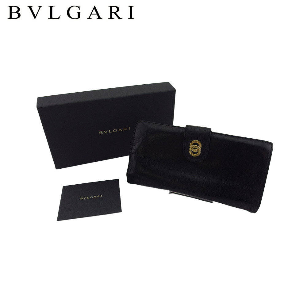 【お買い物マラソン★30％OFFクーポン】ブルガリ BVLGARI 長財布 ドッピオトンド ブラック レディース 中古 ブランド ハイブランド ヴィンテージ｜ブランドデポ
