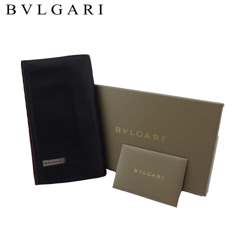 【Fashion Special Fair★24％OFFクーポン】ブルガリ BVLGARI 長財布 バックル ブラック ボルドー レディース 中古 ブランド ハイブランド ヴィンテージ