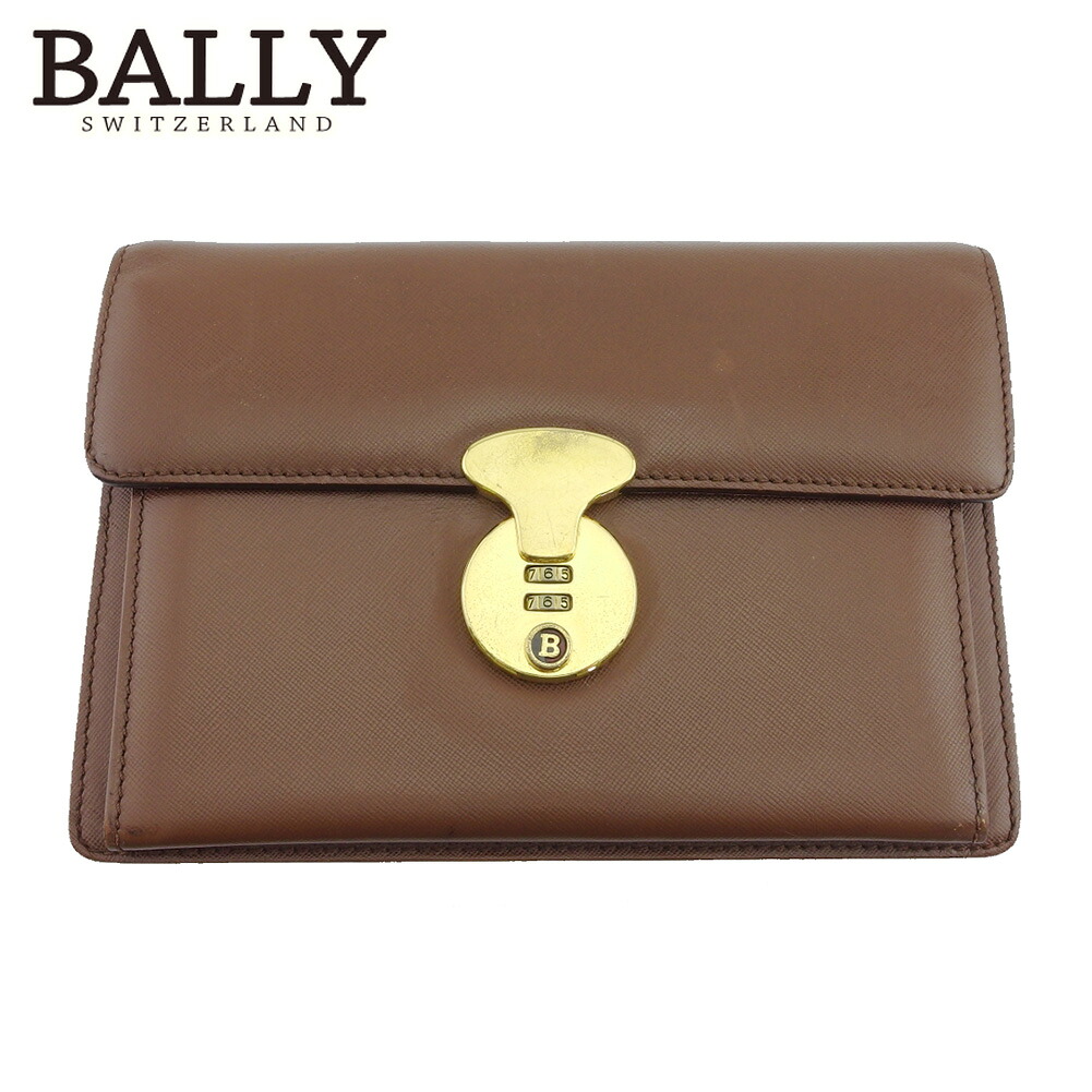 【月入れ替わり大売り出し★29％OFFクーポン券】バリー BALLY クラッチペダル御徒面子 B目じるし 赤銅色 レディース 中古 ブランド名 御機嫌ブランド名 ヴィンテージ