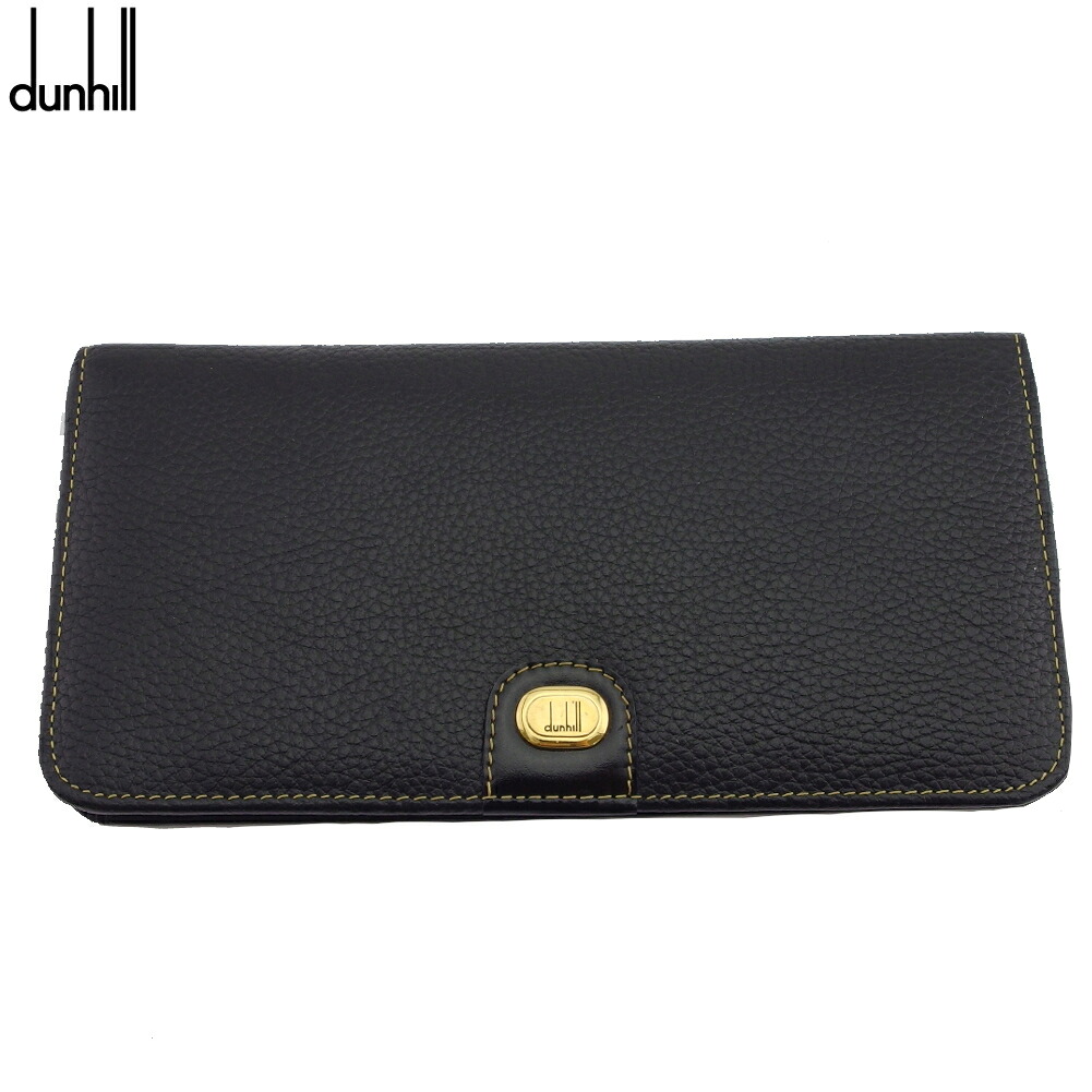 【月末BIG SALE★25％OFFクーポン】ダンヒル Dunhill 長財布 ロゴプレート ブラック レディース 中古 ブランド ハイブランド ヴィンテージ｜ブランドデポ