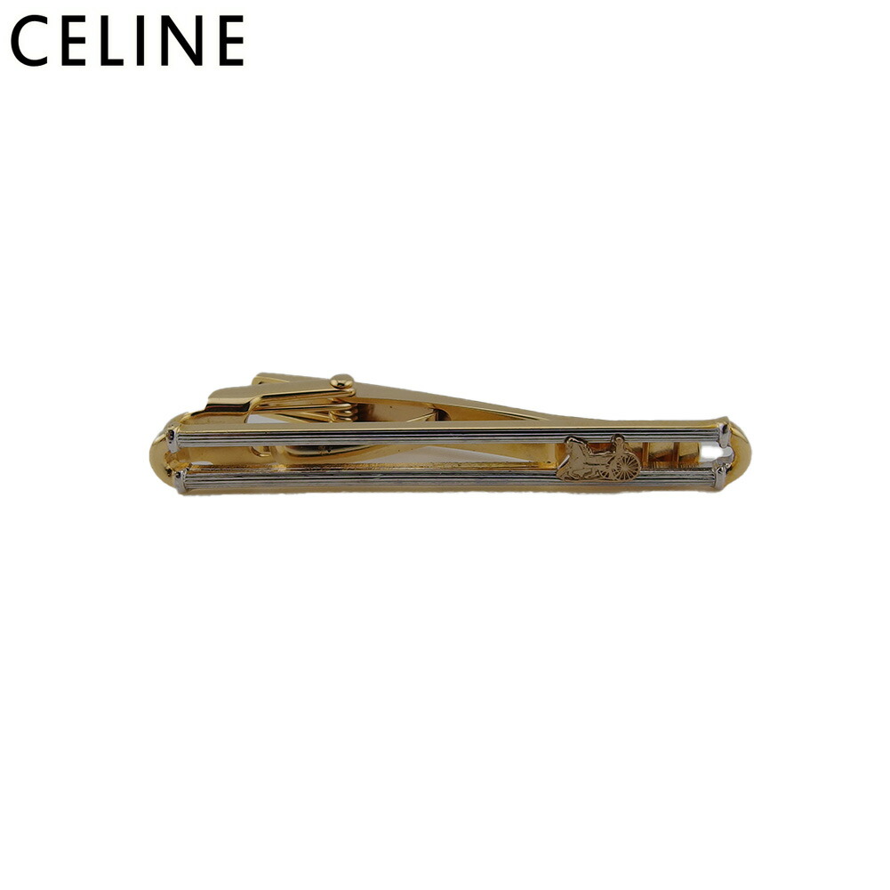 【Fashion Special Fair★24％OFFクーポン】セリーヌ CELINE タイピン ホースキャリッジ ワニロ式 ゴールド シルバー レディース 中古 ブランド ハイブランド ヴィンテージ