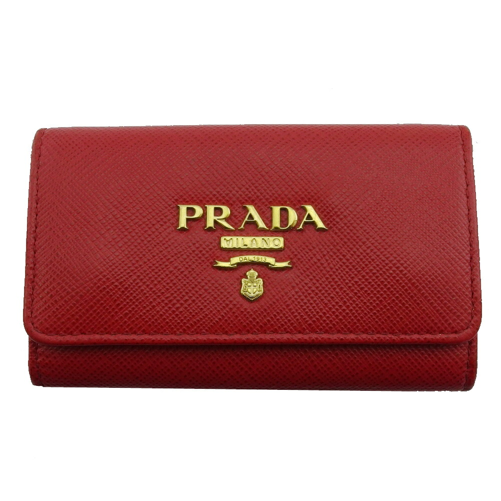 【月入れ替わり大売り出し★29％OFFクーポン券】プラダ PRADA 足がかり容れもの ロゴタイプ 赤いこと レディース 中古 ブランド名 御機嫌ブランド名 ヴィンテージ
