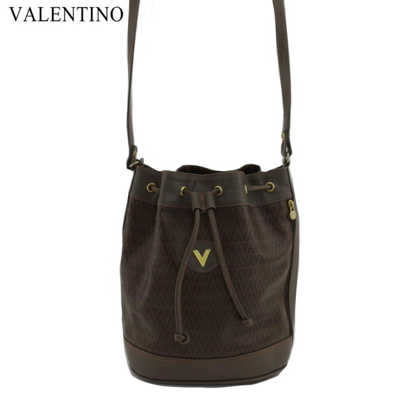 【Fashion Special Fair★24％OFFクーポン】マリオ・ヴァレンティノ MARIO VALENTINO ショルダーバッグ ブラウン×ベージュ×ゴールド レディース 中古 ブランド ハイブランド ヴィンテージ