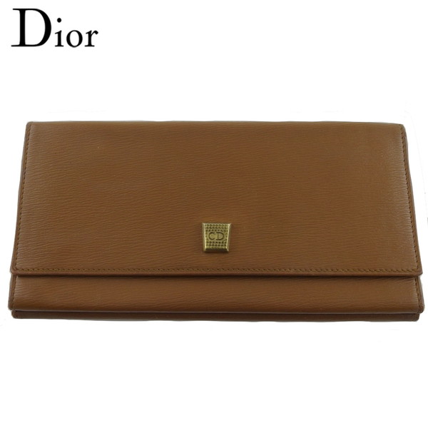 【お買い出しマラソン★30％OFFクーポン券】クリスチャンディオール Dior 長がま口 ともし火赤銅色 レディース 中古 ブランド名 ご機嫌ブランド名 ヴィンテージ 財布・ケース-バッグ・小物・ブランド雑貨