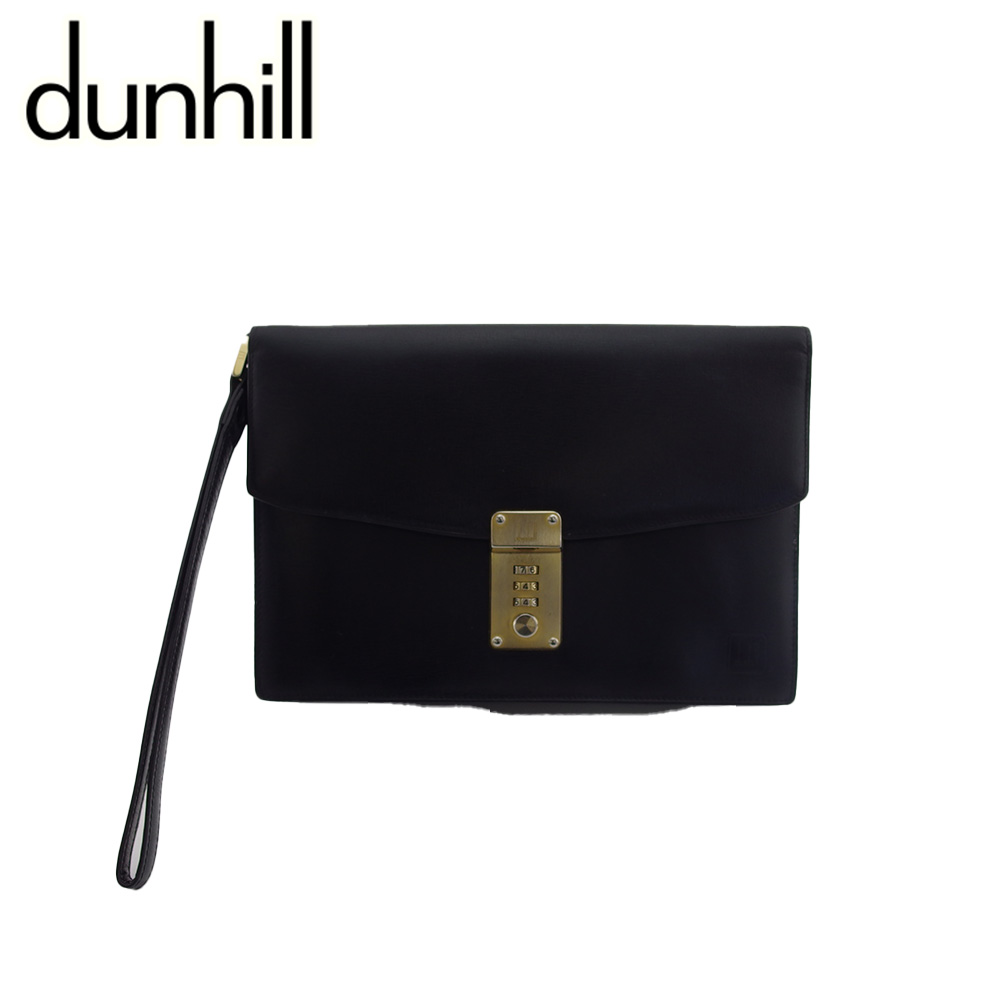【決算前SALE★50％OFFクーポン券】ダン吸血鬼 Dunhill クラッチペダル御徒面子 ロゴタイプお皿 黒いこと レディース 中古 ブランド名 御機嫌ブランド名 ヴィンテージ
