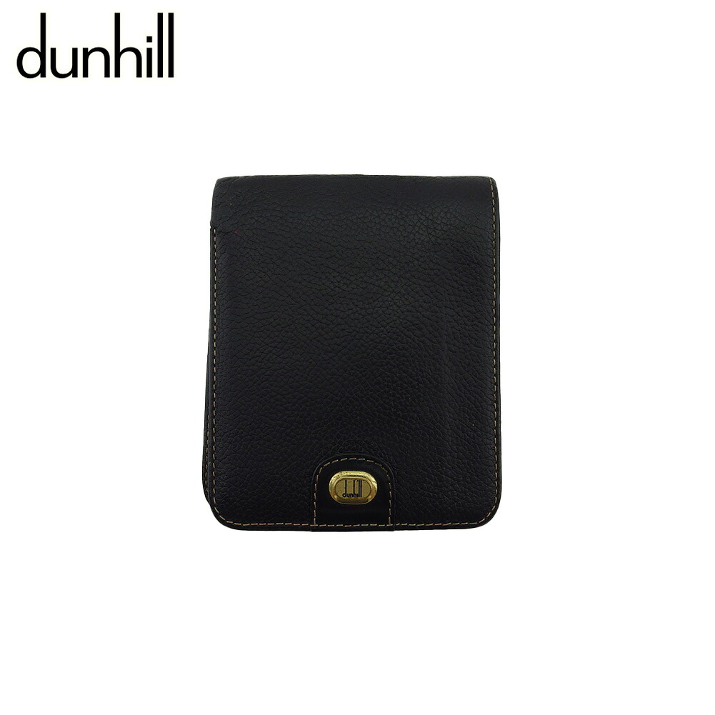 【月末BIG SALE★25％OFFクーポン】ダンヒル Dunhill 札入れ ブラック&times;ゴールド レディース 中古 ブランド ハイブランド ヴィンテージ｜ブランドデポ
