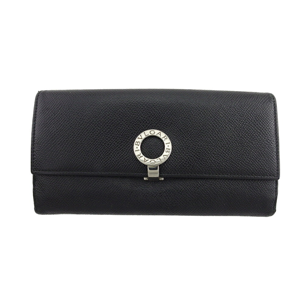 【雨季得SALE★21％OFFクーポン券】ブル小峡谷 BVLGARI 長紙入れ ブルガリブルガリ 黒いこと×しろがね色×青み レディース 中古 ブランド名 ご機嫌ブランド名 ヴィンテージ