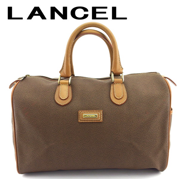 【お買い物マラソン★30％OFFクーポン】ランセル LANCEL ハンドバッグ ブラウン×ベージュ×ゴールド レディース 中古 ブランド ハイブランド ヴィンテージ
