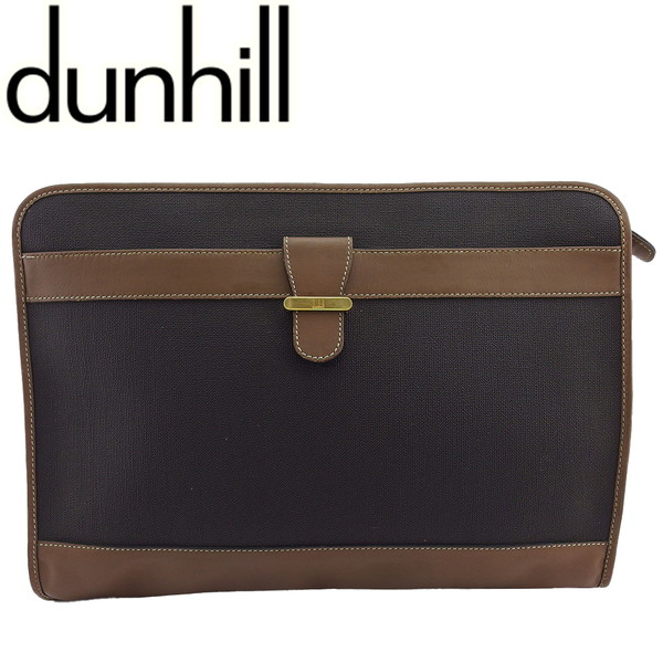 【お買い物マラソン★30％OFFクーポン】ダンヒル Dunhill ビジネスバッグ ダークブラウン&times;ベージュ レディース 中古 ブランド ハイブランド ヴィンテージ｜ブランドデポ