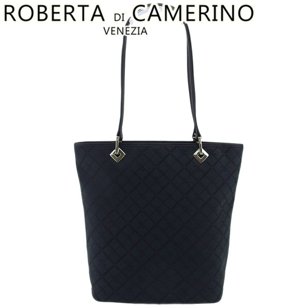 【新生活応援★29％OFFクーポン】ロベルタ・ディ・カメリーノ Roberta di Camerino ショルダーバッグ ブラック×シルバー レディース 中古 ブランド ハイブランド ヴィンテージ