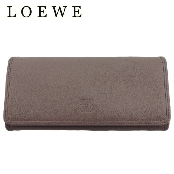 【お買い物マラソン★30％OFFクーポン】ロエベ LOEWE 長財布 グレーパープル レディース 中古 ブランド ハイブランド ヴィンテージ｜ブランドデポ