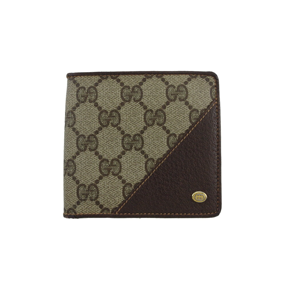 【雨季得SALE★21％OFFクーポン券】グッチ GUCCI 二つ折り紙入れ GG柄 赤銅色×ベージュ レディース 中古 ブランド名 ご機嫌ブランド名 ヴィンテージ
