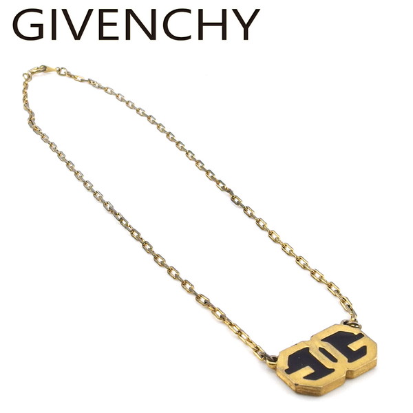 【お買い物マラソン★30％OFFクーポン】ジバンシィ GIVENCHY ネックレス ゴールド×ブラック レディース 中古 ブランド ハイブランド ヴィンテージ
