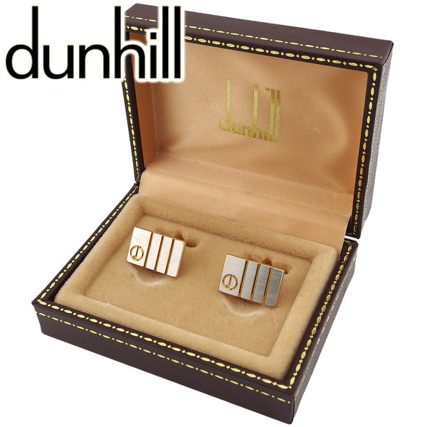 【お買い物マラソン★30％OFFクーポン】ダンヒル Dunhill カフス シルバー×ゴールド レディース 中古 ブランド ハイブランド ヴィンテージ