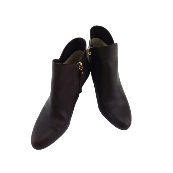 【新生活応援★29％OFFクーポン】サルヴァトーレフェラガモ Salvatore Ferragamo ブーツ ショートブーツ ♯5C ゴールドプレート ブラウン レディース 中古 ブランド ハイブランド ヴィンテージ