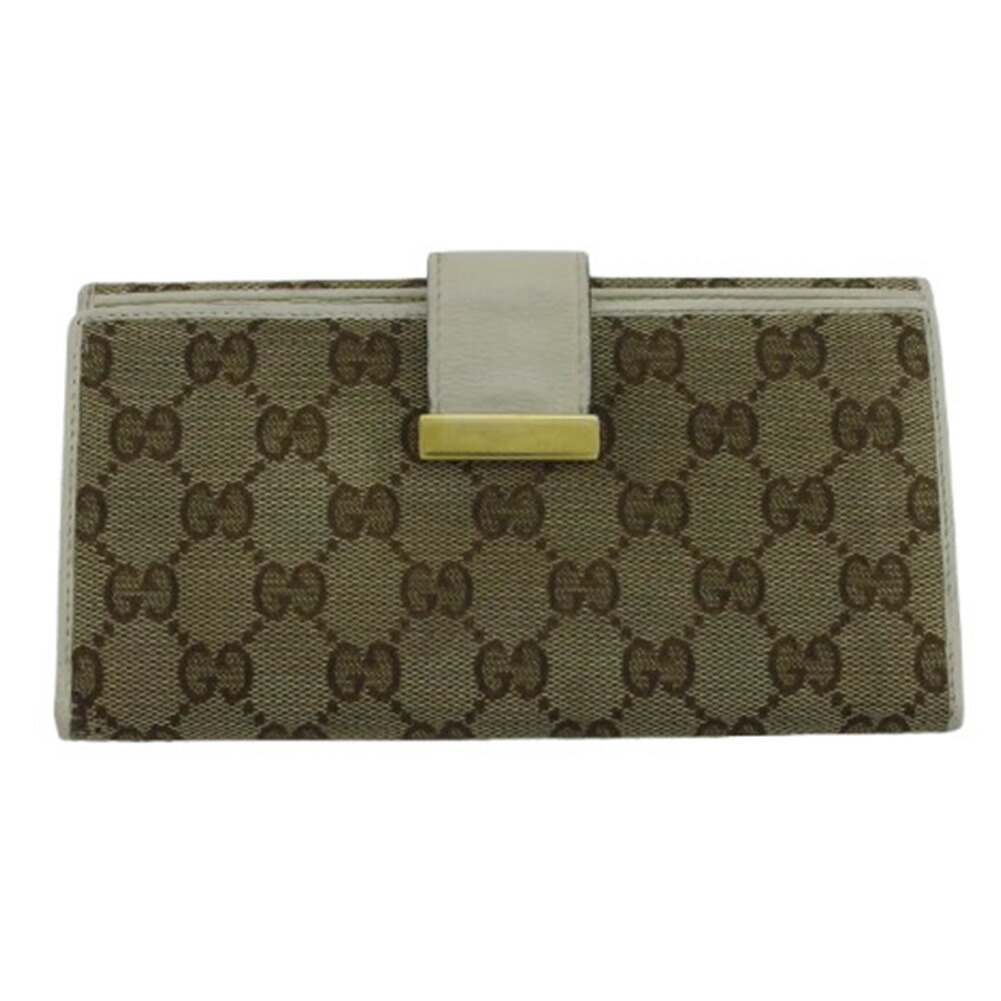 【Fashion Special Fair★24％OFFクーポン】グッチ 長財布 GGキャンバス ベージュ レディース 中古 GUCCI ブランド ハイブランド ヴィンテージ