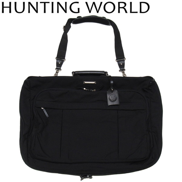 【お買い物マラソン★30％OFFクーポン】ハンティングワールド HUNTING WORLD ガーメントバッグ ロゴプレート ブラック メンズ 中古 ブランド ハイブランド ヴィンテージ｜ブランドデポ 43,277円