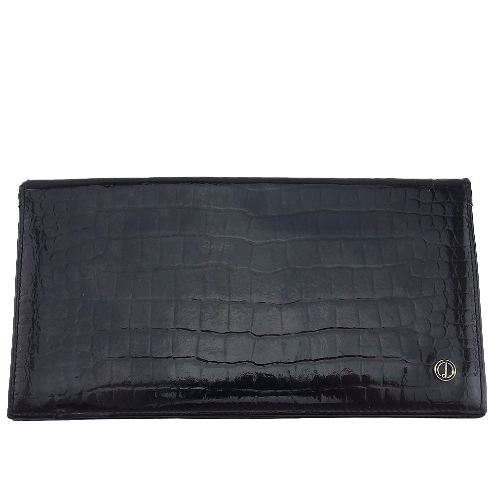 【月末BIG SALE★25％OFFクーポン】ダンヒル 札入れ クロコ調 dマーク ブラック レディース 中古 Dunhill ブランド ハイブランド ヴィンテージ｜ブランドデポ