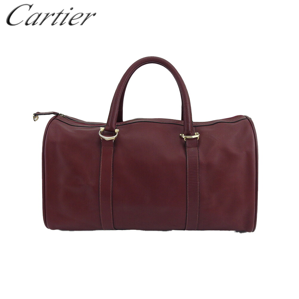 【お買い出しマラソン★30％OFFクーポン券】カルティエ CARTIER ボストンバッグ 帆柱伝達ルート ボルドーワイン×ゴールド レディース 中古 ブランド名 ご機嫌ブランド名 ヴィンテージ バッグ-レディースバッグ-バッグ・小物・ブランド雑貨