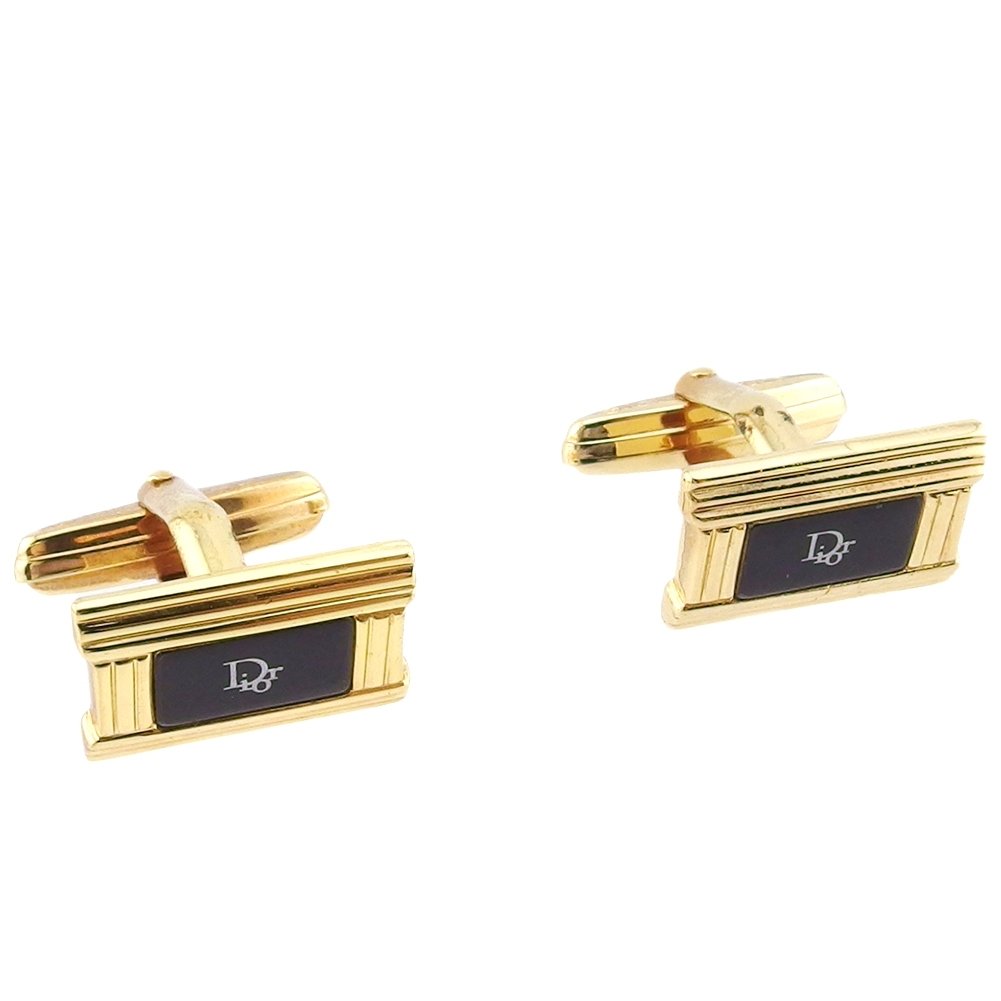 【お買い物マラソン★30％OFFクーポン】クリスチャンディオール カフス ゴールド×ブラック レディース 中古 Christian Dior ブランド ハイブランド ヴィンテージ