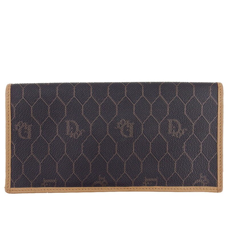 【土日BIG SALE★27％OFF引き換え証】ディオール 紙入れ ハニカム 赤銅色×ベージュ レディース 中古 Christian Dior ブランド名 ご機嫌ブランド名 ヴィンテージ